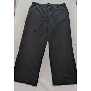 Good Fortune Sweatpants Women XL Black Excellent Wide Leg Drawstring Fleece